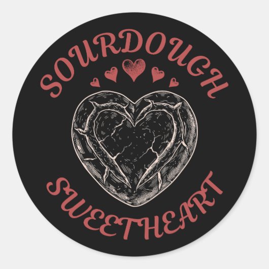 Sourdough Sweetheart – Funny Valentine Pun Gift Ronde Sticker (Voorkant)