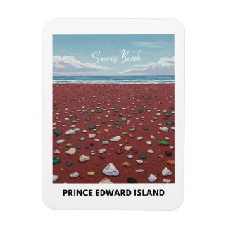 Souris Beach Zeeglas magneet