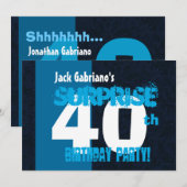 SOURPRISE 40th Birthday Modern Blue W566A Kaart (Voorkant / Achterkant)