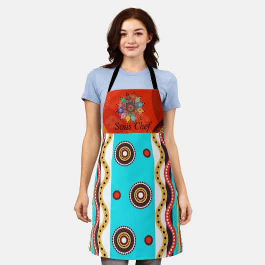 Sous Chef All Over Print Apron Schort (Gedragen)