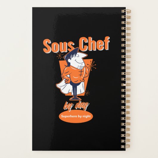 Sous Chef by Day, superheld bij nacht Planner (Achterkant)