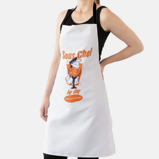 Sous Chef by Day, superheld bij nacht Schort (Insitu)