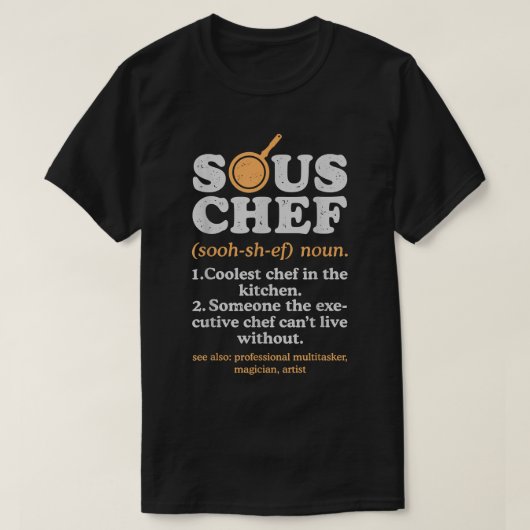 Sous Chef Noun Definition Funny Koking Term Mannen T-shirt (Design voorkant)