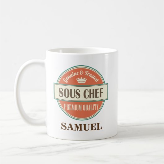 Sous Chef Personalized Kantoor Mok Gift (Links)