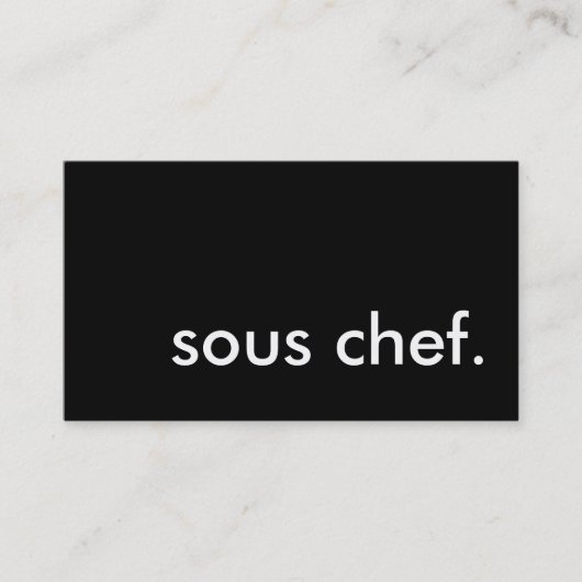 sous chef. visitekaartje (Voorkant)