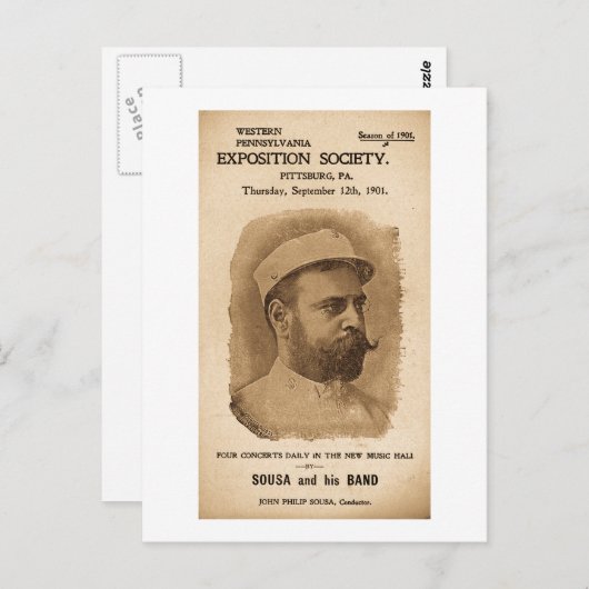 Sousa en zijn band 1901 - reclame briefkaart (Voorkant / Achterkant)