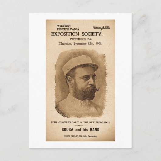 Sousa en zijn band 1901 -  reclame briefkaart (Voorkant)