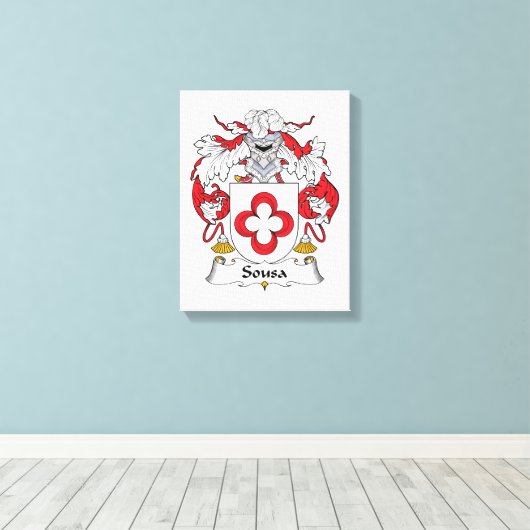 Sousa Family Crest Canvas Afdruk (Insitu (Houten vloer))