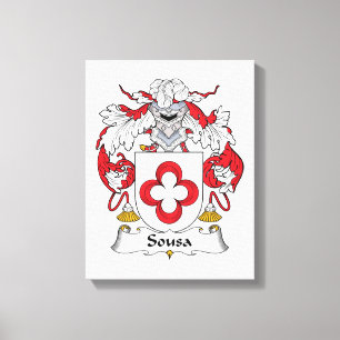 Sousa Family Crest Canvas Afdruk