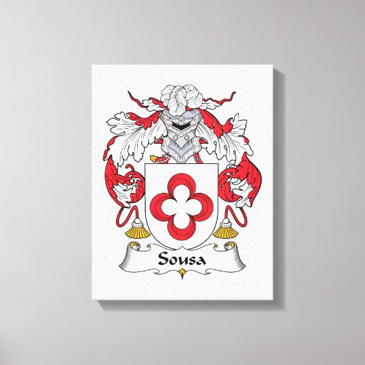 Sousa Family Crest Canvas Afdruk (Voorkant)