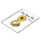Sousaphone Brass Muzikant Muziek Leraar Custom Notitieboek (Linkerzijde)
