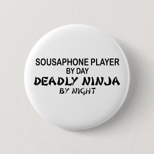 Sousaphone Deadly Ninja bij nacht Ronde Button 5,7 Cm