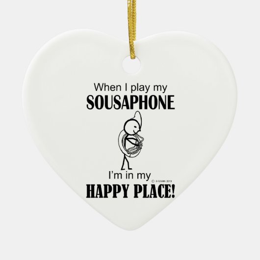 Sousaphone Happy Place Keramisch Ornament (Voorkant)