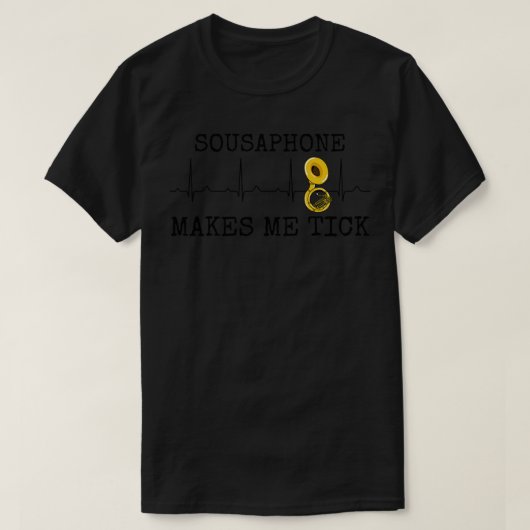 Sousaphone laat me Sousaphonist hartslag B aanvink T-shirt (Design voorkant)