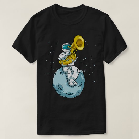 Sousaphone Marching Band Funny Astronaut Tuba Play T-shirt (Design voorkant)