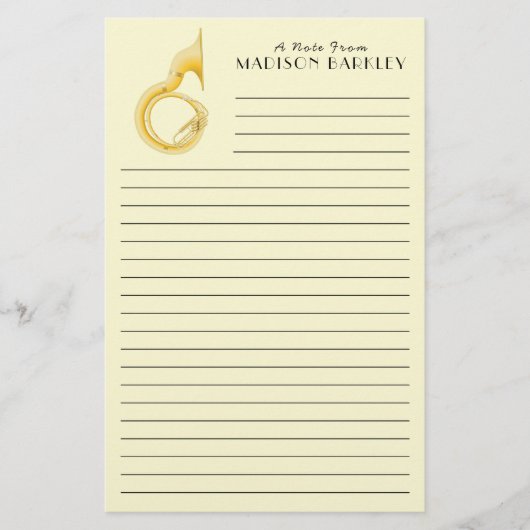 Sousaphone Marching Band Music Teacher Musician Briefpapier (Voorkant)