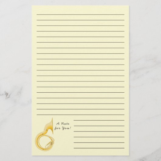 Sousaphone Marching Band Music Teacher Musician Briefpapier (Achterkant)