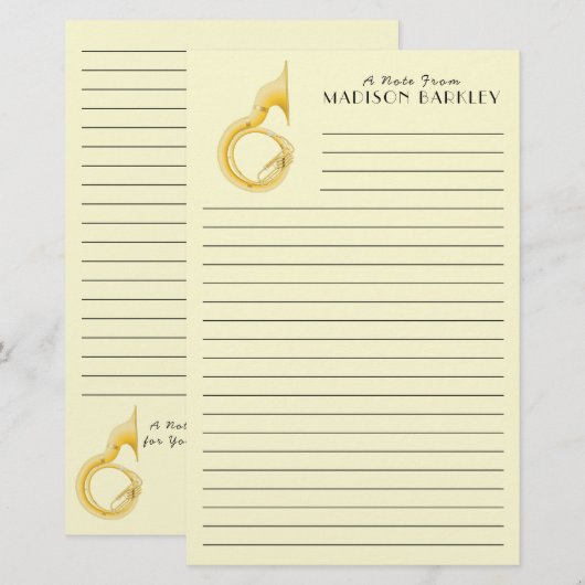 Sousaphone Marching Band Music Teacher Musician Briefpapier (Voorkant / Achterkant)