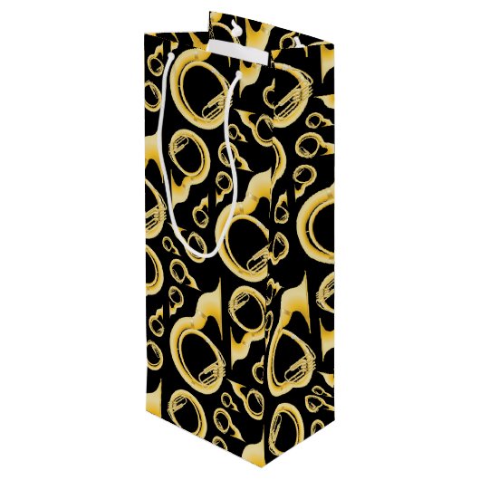 Sousaphone Marching Band Music Teacher Musician Wijn Cadeautas (Achterkant Gekanteld)