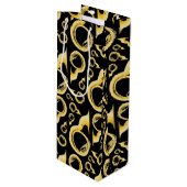 Sousaphone Marching Band Music Teacher Musician Wijn Cadeautas (Voorkant Gekanteld)