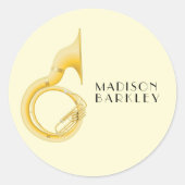 Sousaphone Music Teacher Ronde Sticker (Voorkant)