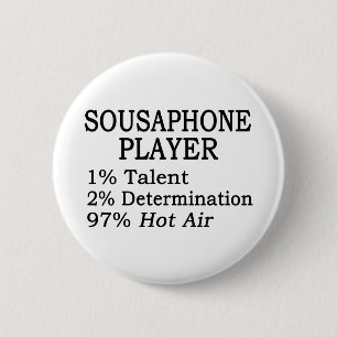 Sousaphone Player Hot Air Ronde Button 5,7 Cm