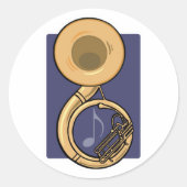 sousaphone ronde sticker (Voorkant)
