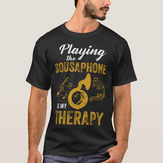 Sousaphone spelen is therapie-expert muzikant spel t-shirt (Voorkant)