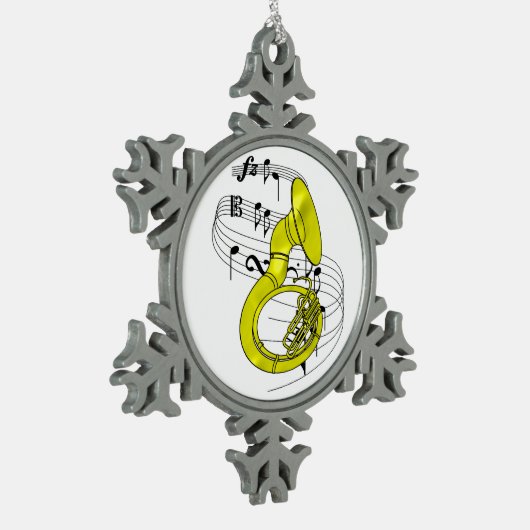 Sousaphone Tin Sneeuwvlok Ornament (Links)