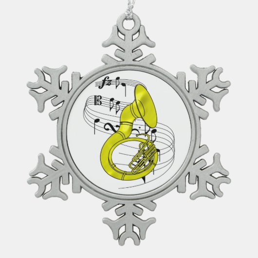 Sousaphone Tin Sneeuwvlok Ornament (Voorkant)