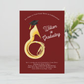 Sousaphone Tuba Music Musician Afstuderen Kaart (Staand voorkant)