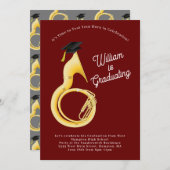 Sousaphone Tuba Music Musician Afstuderen Kaart (Voorkant / Achterkant)