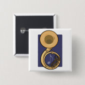 sousaphone vierkante button 5,1 cm (Voorkant /achterkant)