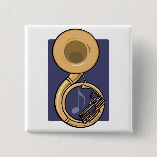 sousaphone vierkante button 5,1 cm (Voorkant)