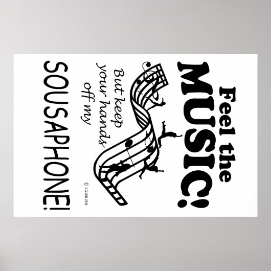 Sousaphone voelt de muziek poster (Voorkant)