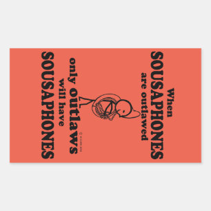 Sousaphones Verboden rechthoekige Sticker