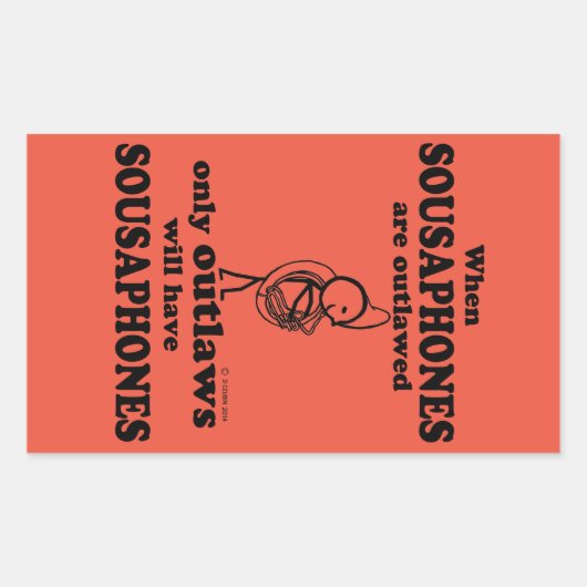 Sousaphones Verboden rechthoekige Sticker (Voorkant)