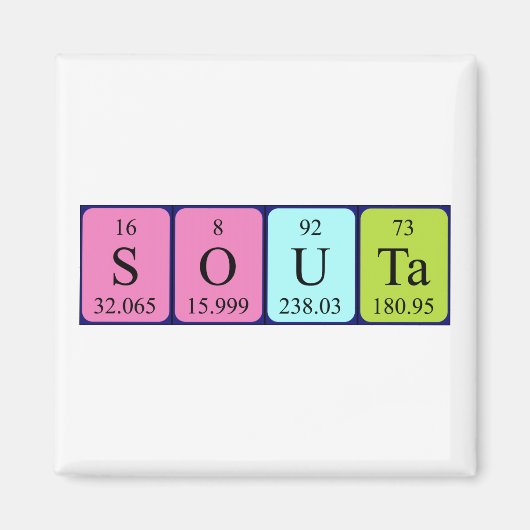 Souta periodieke lijstnaam magnet (Voorkant)