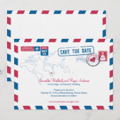 South Africa Air Mail Wedding Save the Date (Voorkant / Achterkant)