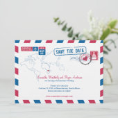 South Africa Air Mail Wedding Save the Date (Staand voorkant)