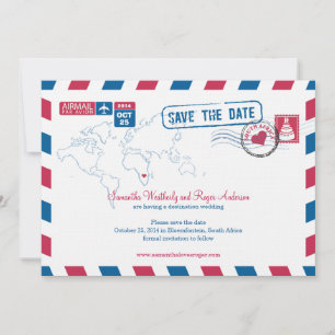 South Africa Air Mail Wedding Save the Date