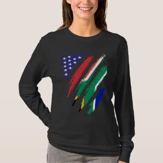 South Africa American Grown Flag USA Patriot Herit T-shirt