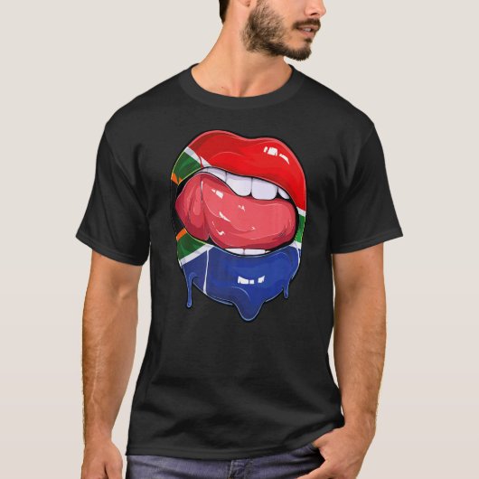 South Africa Fan Flag Mouth Soccer South African T-shirt (Voorkant)