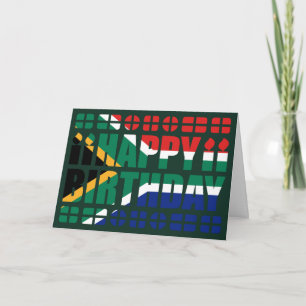 South Africa Flag Birthday Card Kaart