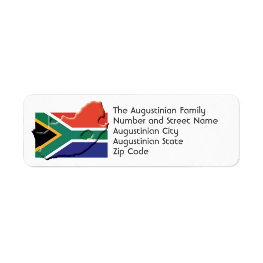SOUTH AFRICA FLAG Custom Return-adres Etiket (Voorkant)