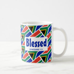 SOUTH AFRICA FLAG Custom Scripting BLESSED African Koffiemok
