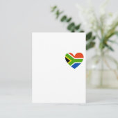 South africa flag heart briefkaart (Staand voorkant)