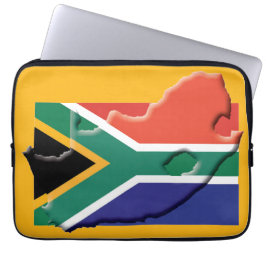 SOUTH AFRICA Flag Map Patriottic Computer YELLOW Laptop Sleeve