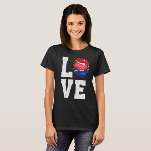 South Africa Flag Soccer Fan Love South African T-shirt (Voorkant volledig)