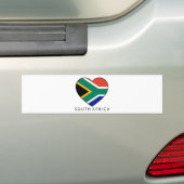 South Africa Heart with black SOUTH AFRICA Bumpersticker (Op auto)